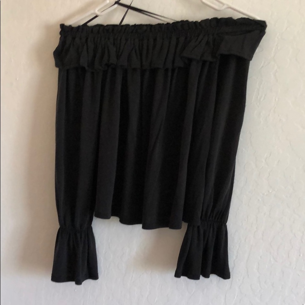 Black off the shoulder top